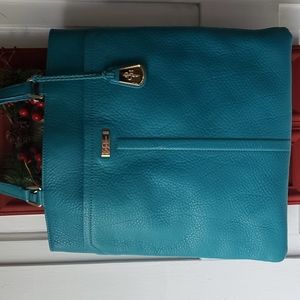 Cole Haan teal, turquoise leather handbag